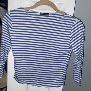 Brandy Melville Blue and White Striped Long Sleeve Tee